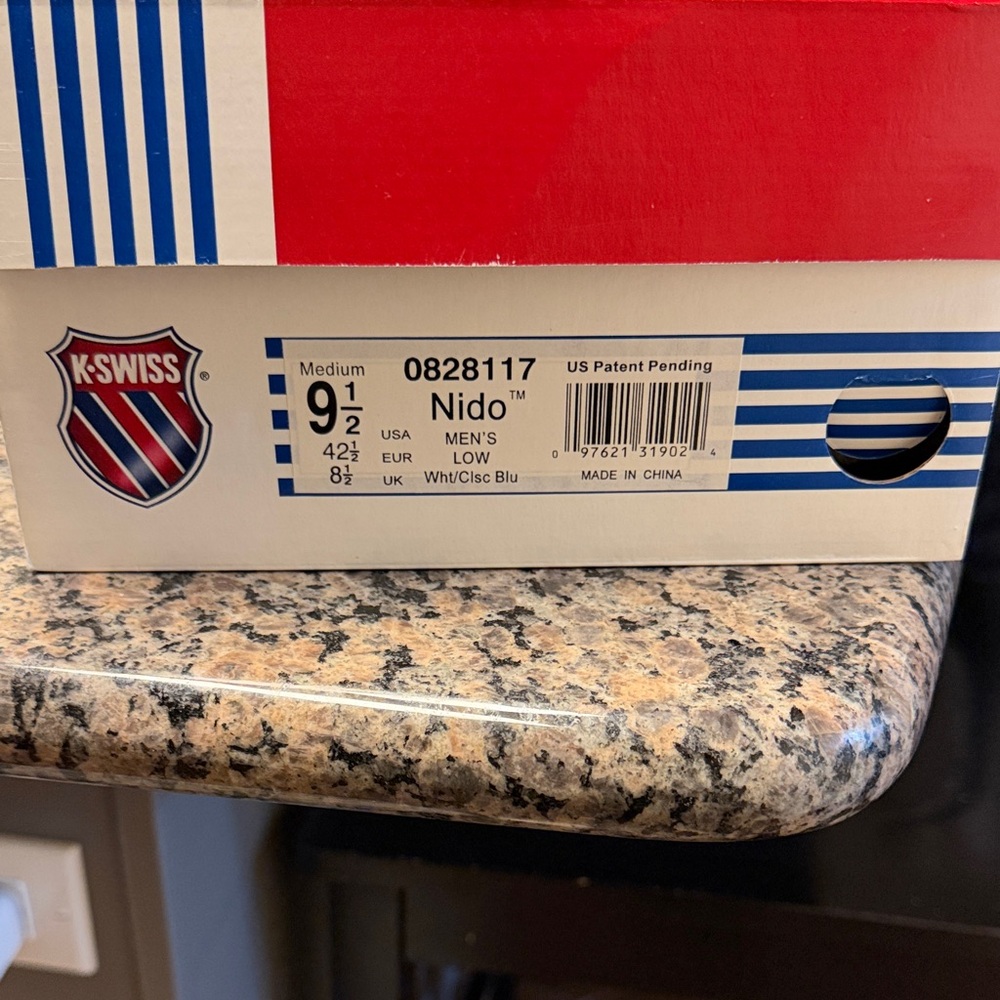 Brand New K-Swiss Nido Sneakers in White and Blue